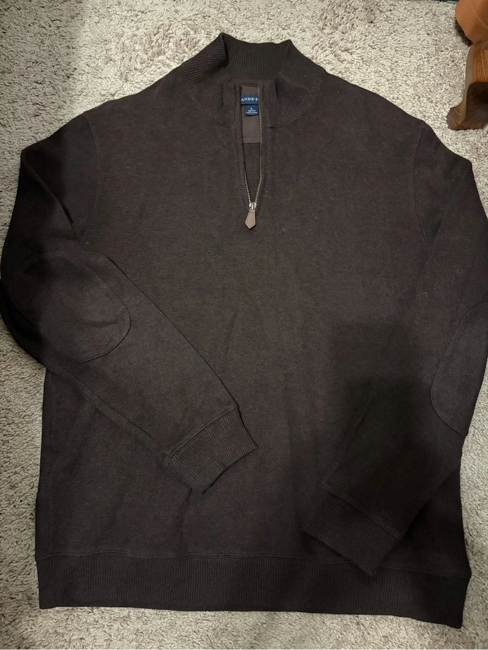 Lands' End Men's Dark Brown Half-Zip Sweater (399)